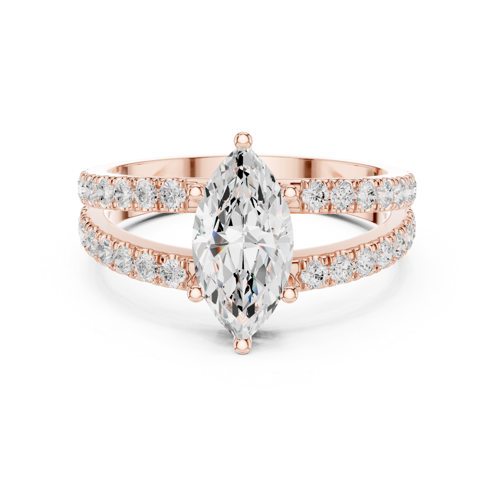  Rose Gold Eclipse Radiance Band Ring Front View