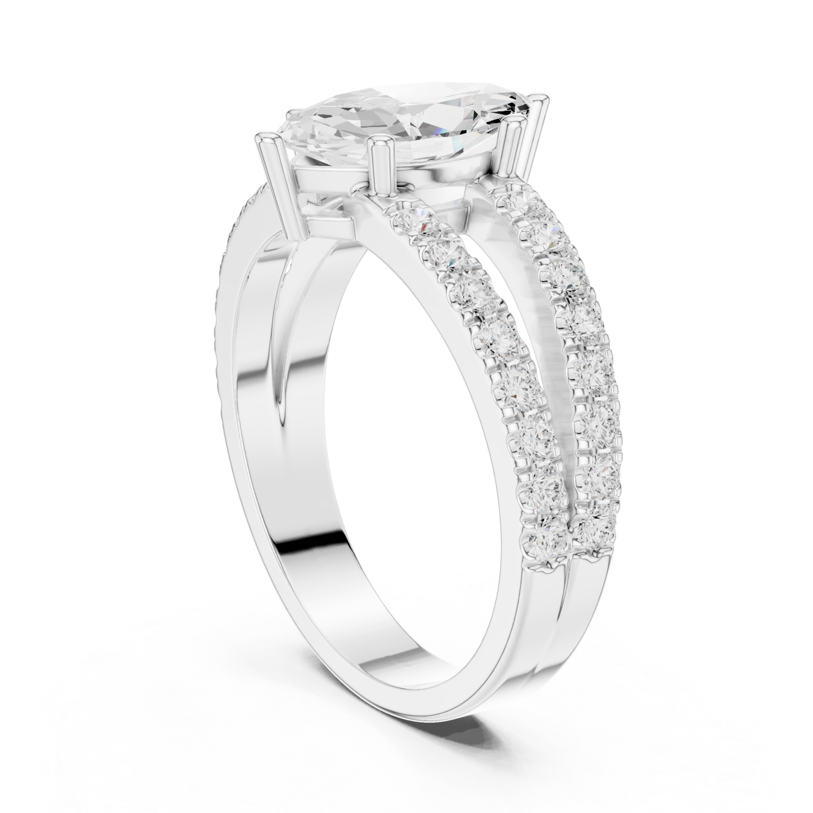  White Gold Eclipse Radiance Band Ring Left View