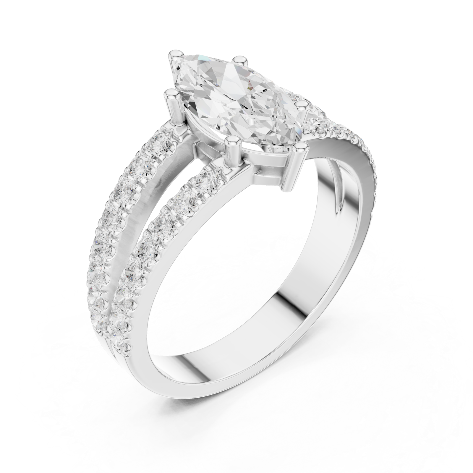  White Gold Eclipse Radiance Band Ring Right View