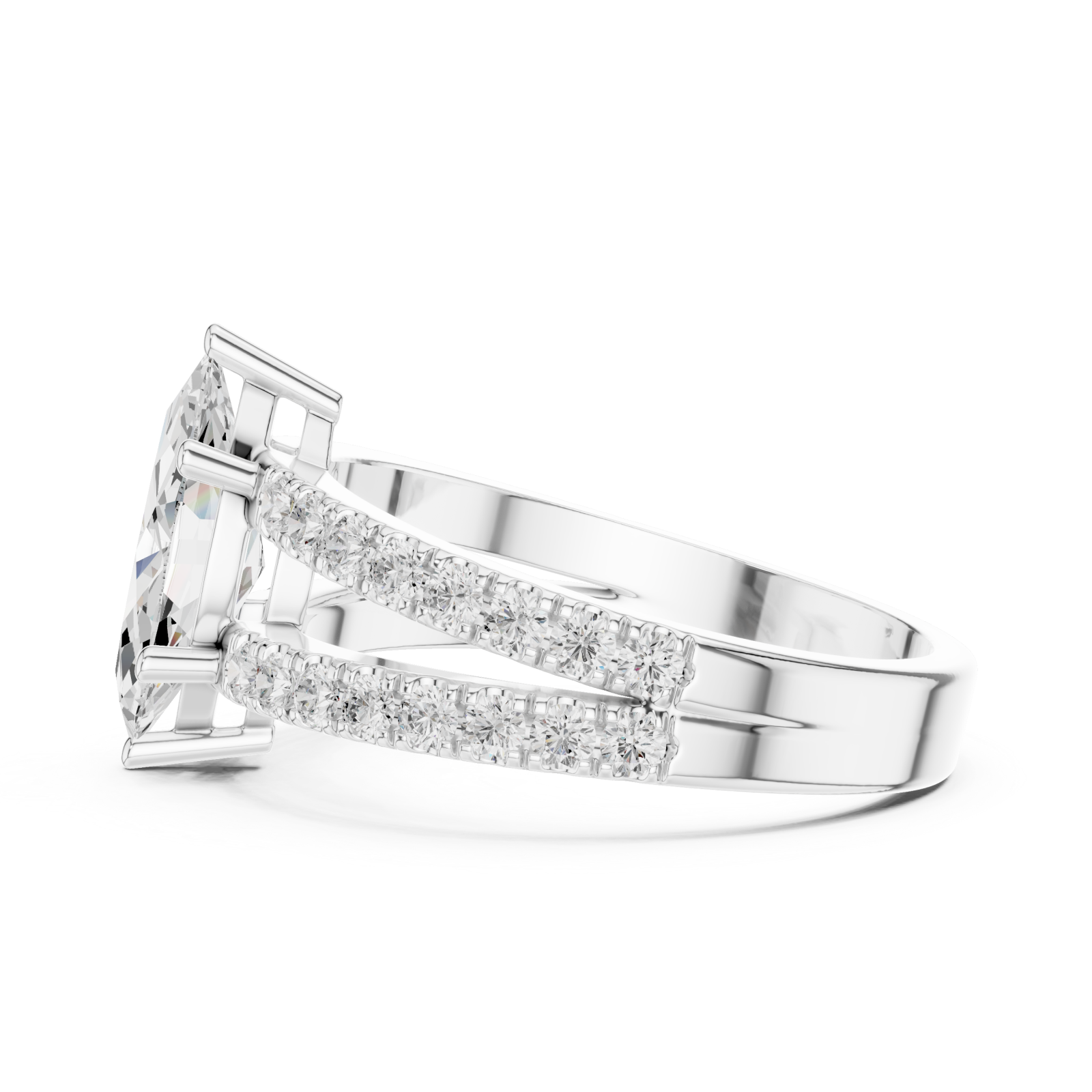  White Gold Eclipse Radiance Band Ring Side View