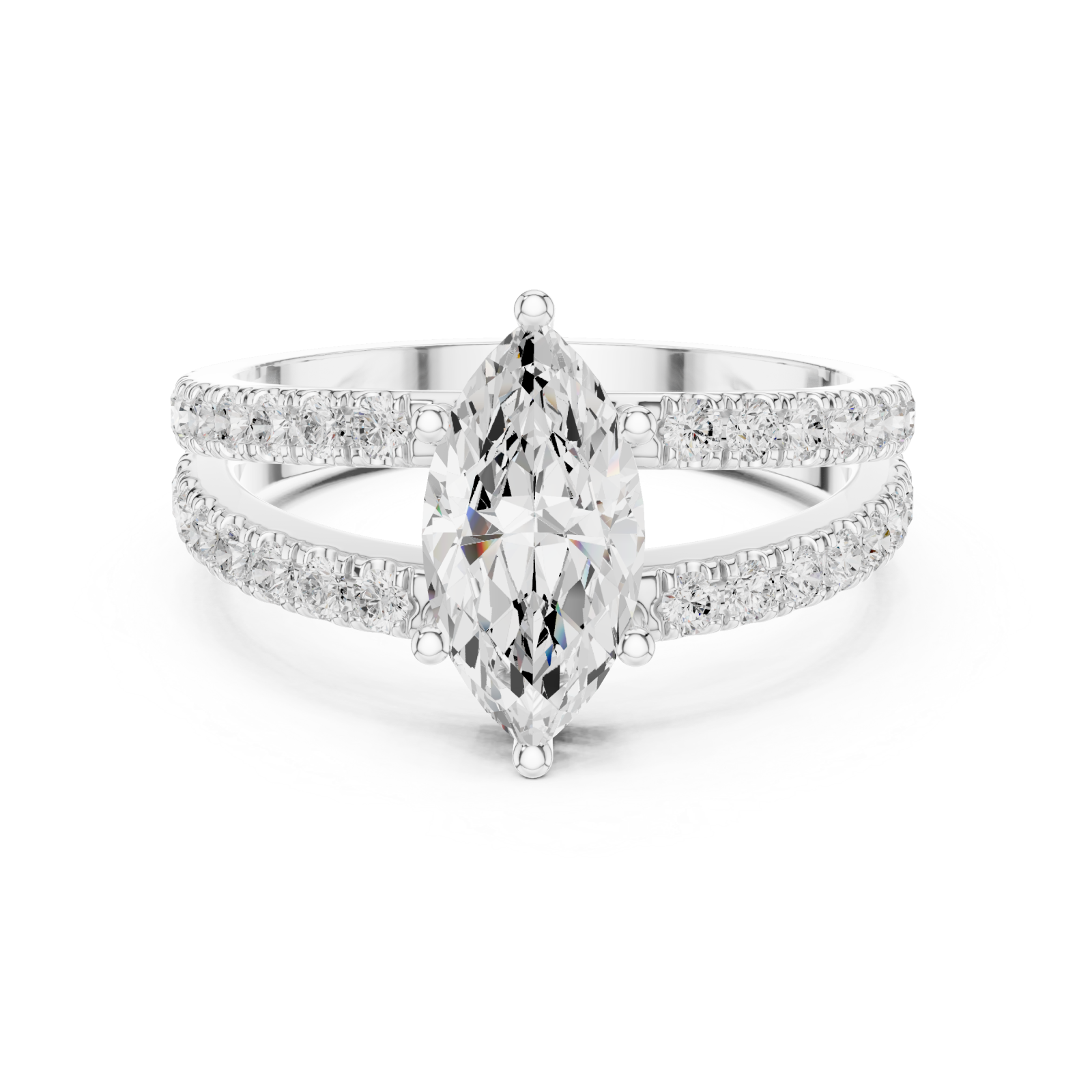  White Gold Eclipse Radiance Band Ring Front View