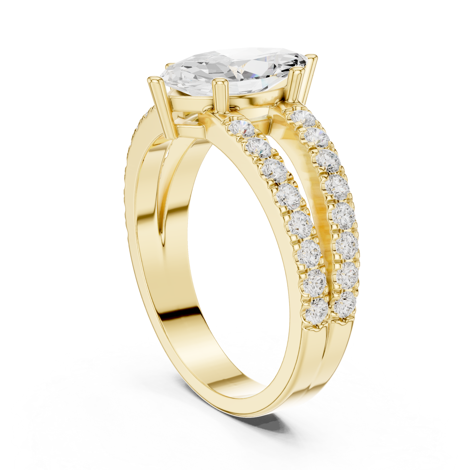  Gold Eclipse Radiance Band Ring Left View