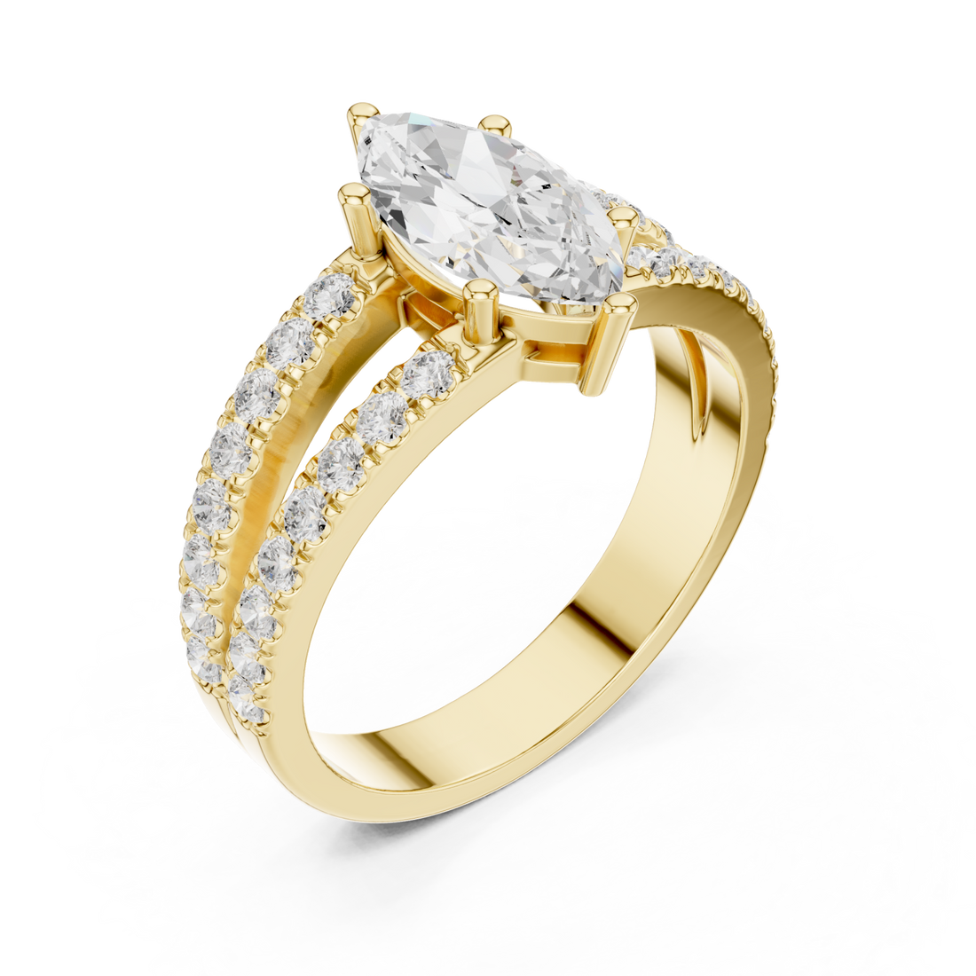 Gold Eclipse Radiance Band Ring Right View