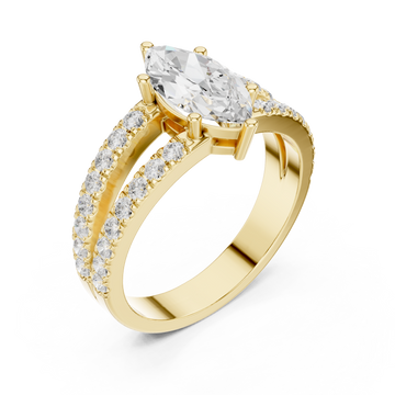 Gold Eclipse Radiance Band Ring Right View