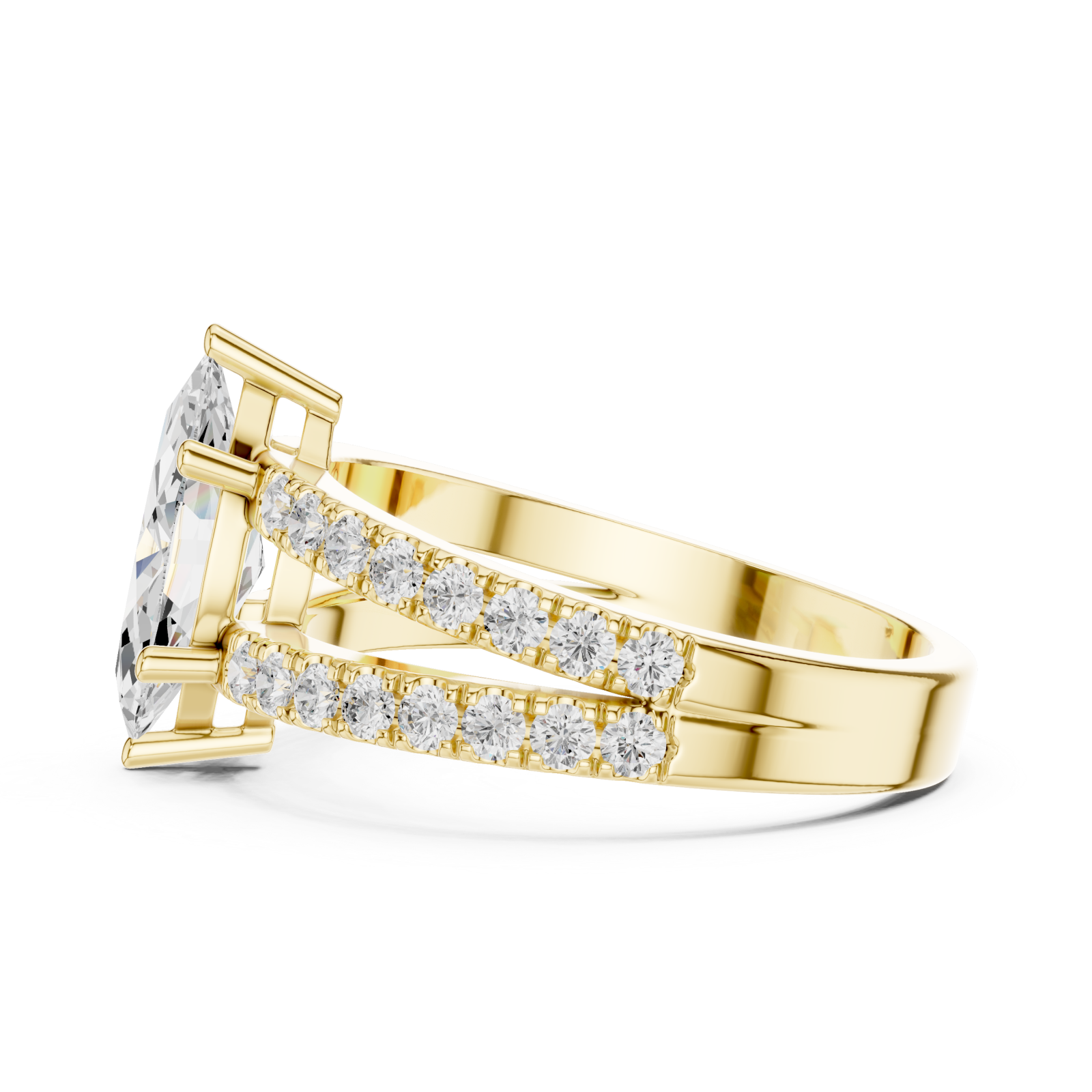  Gold Eclipse Radiance Band Ring Side View