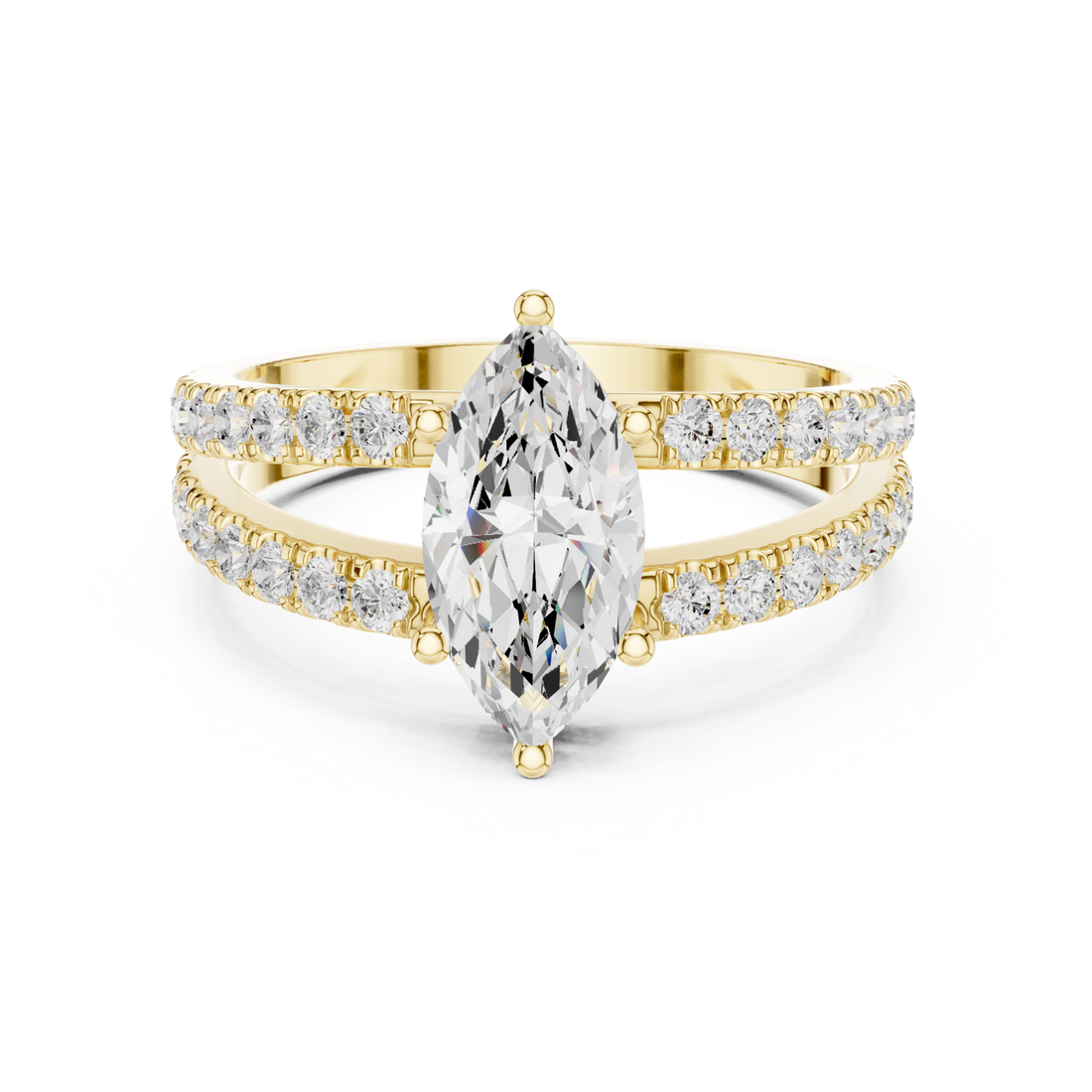 Gold Eclipse Radiance Band Ring Right View