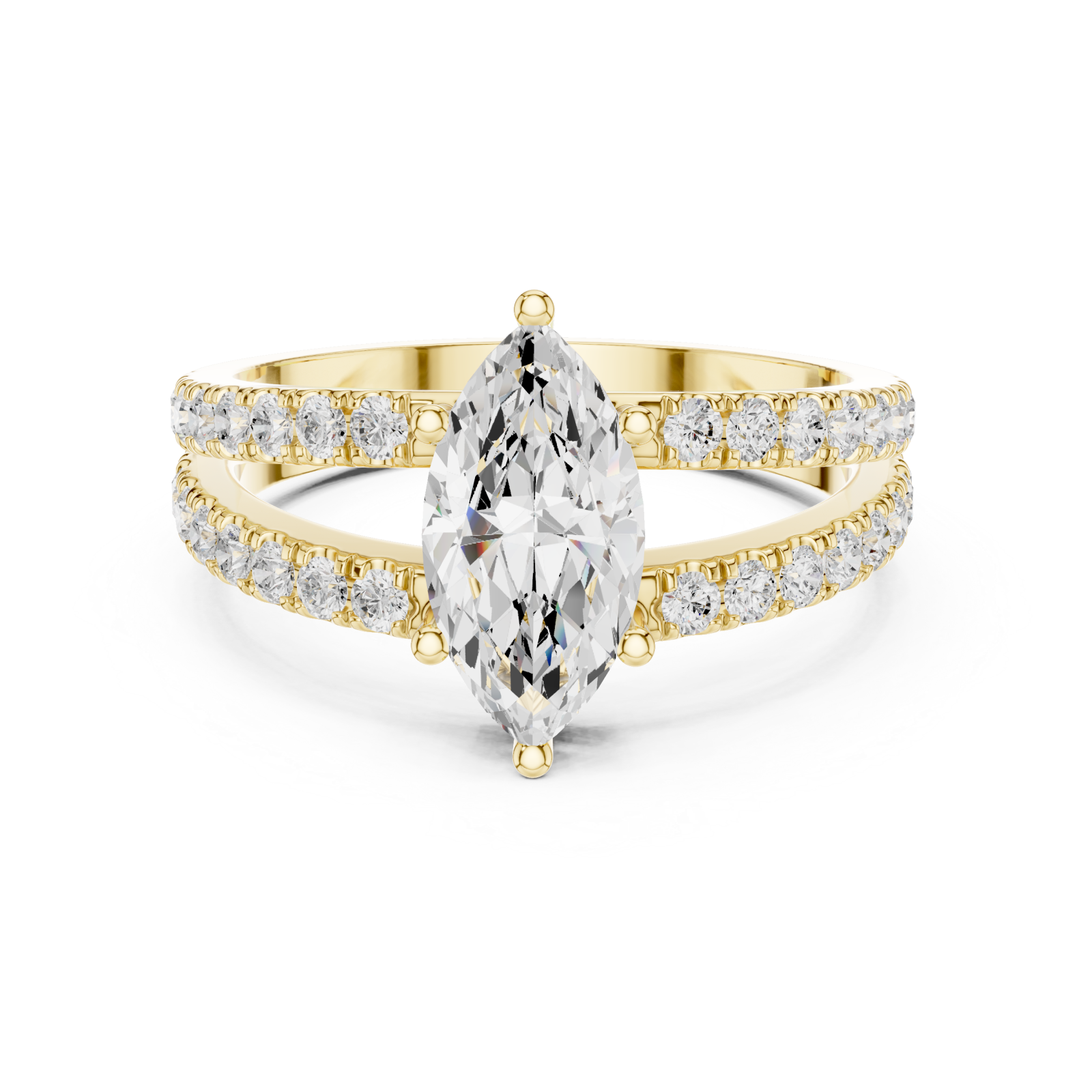  Gold Eclipse Radiance Band Ring Front View