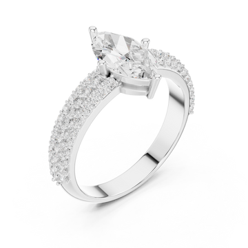  White Gold Marquise Crown Radiance Ring Right View