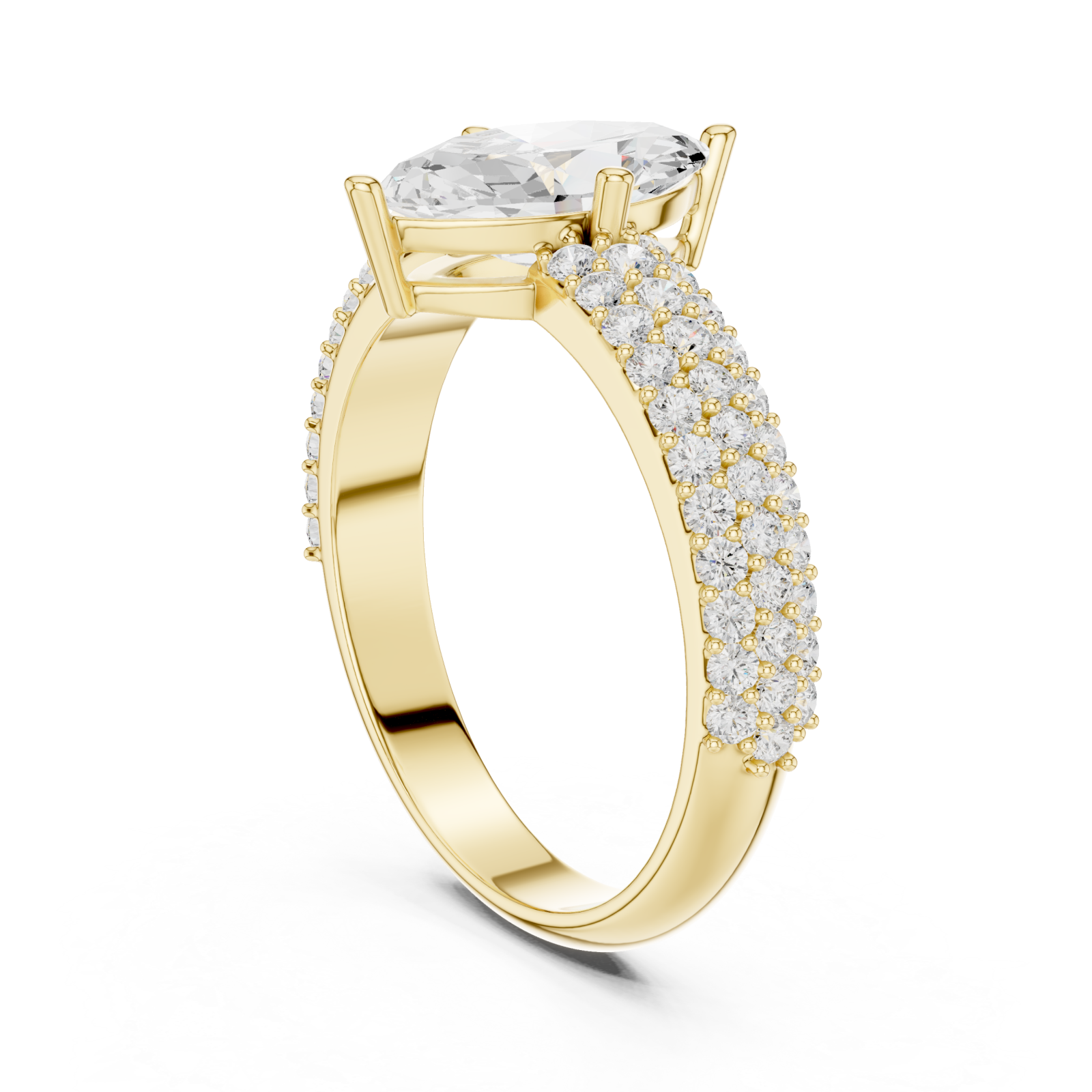  Gold Marquise Crown Radiance Ring Left View