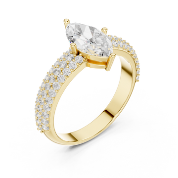 Gold Marquise Crown Radiance Ring Right View