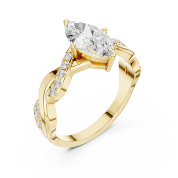 Gold Radiant Marquise Elegance Ring Right View