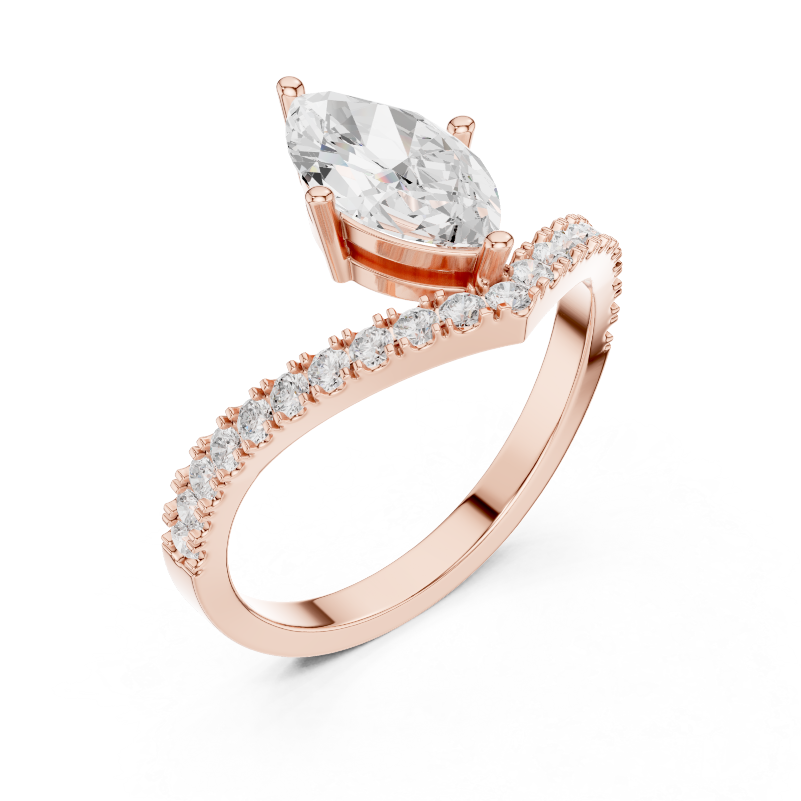 Rose Gold Celestia Whisper Solitaire Ring Right View