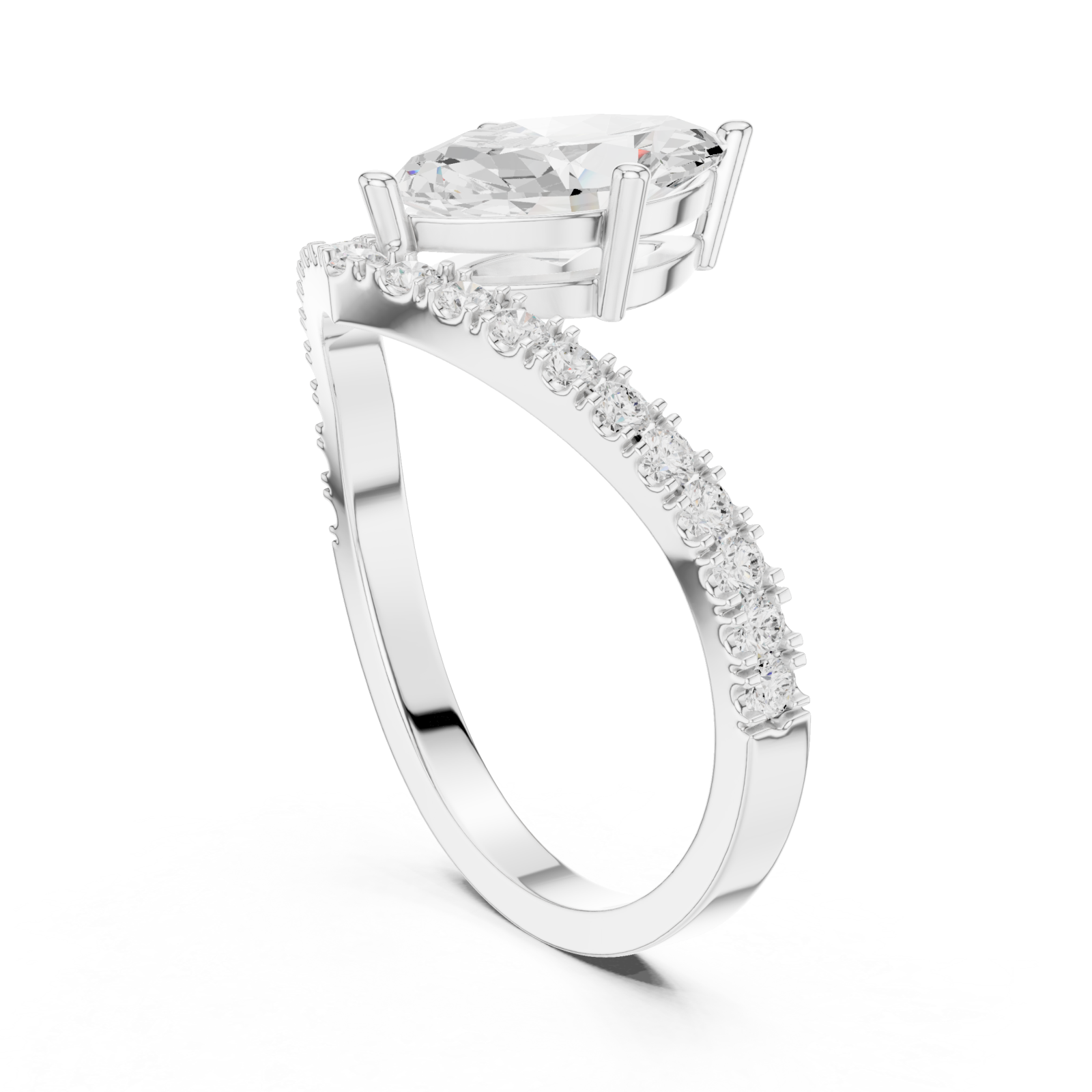  White Gold Celestia Whisper Solitaire Ring Left View