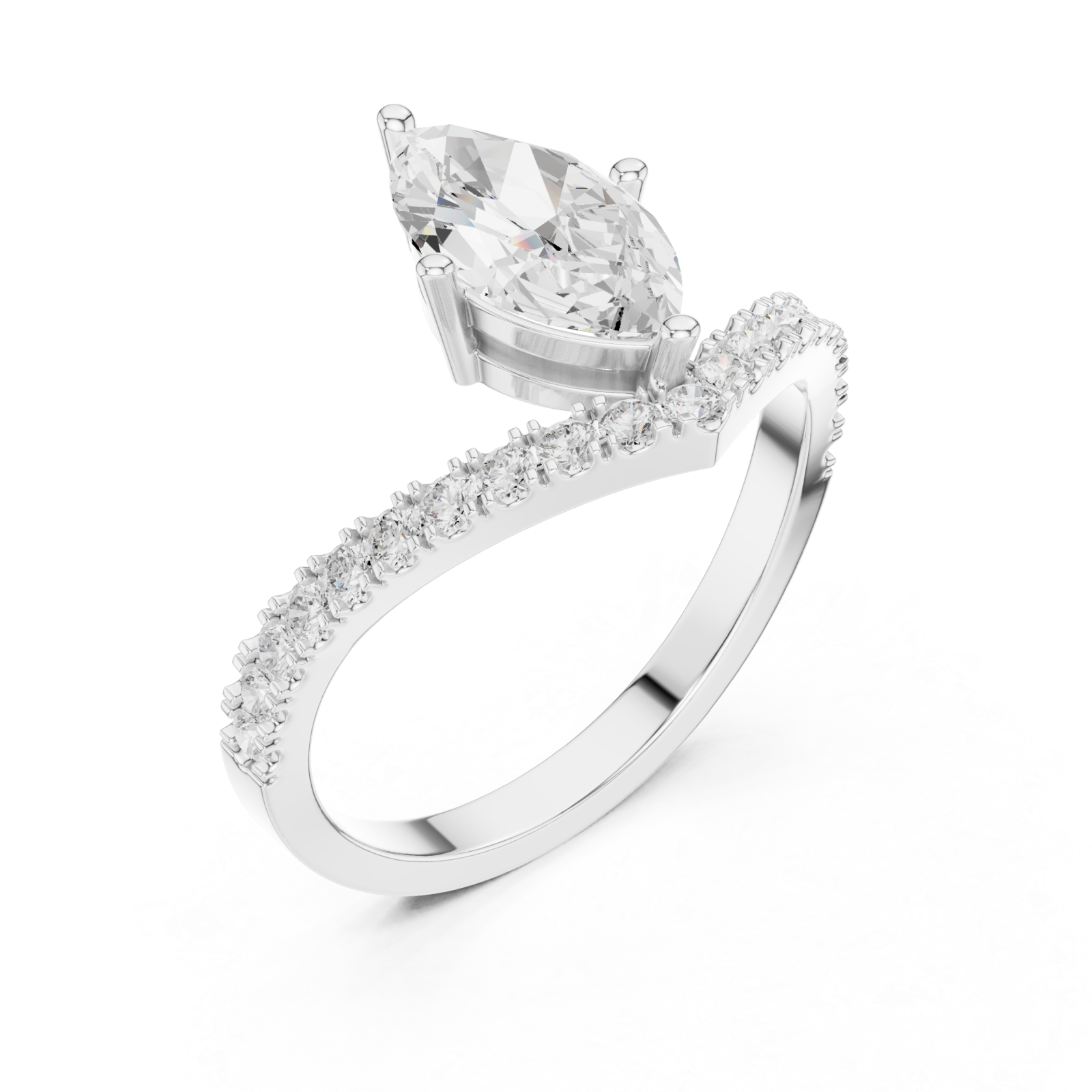  White Gold Celestia Whisper Solitaire Ring Right View