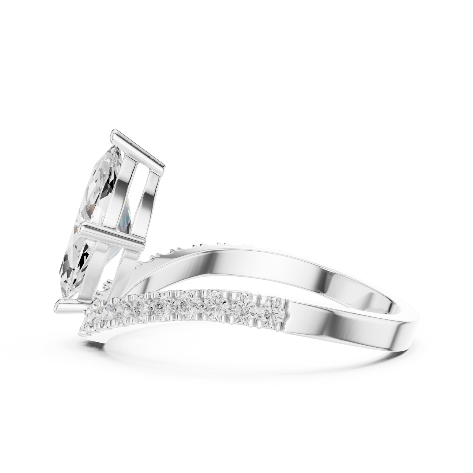  White Gold Celestia Whisper Solitaire Ring Side View