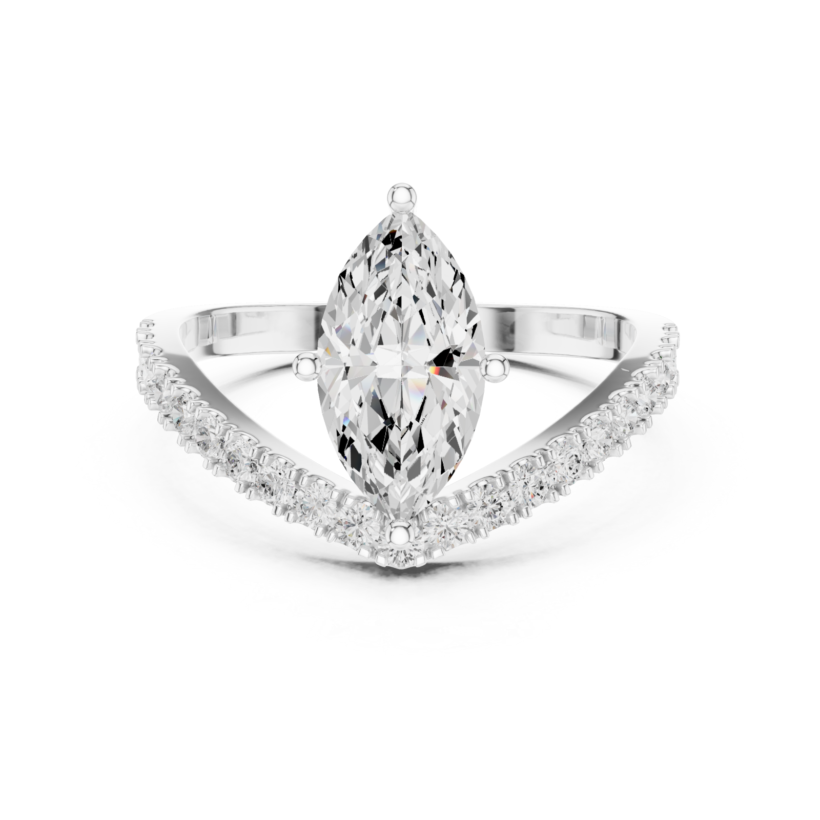  White Gold Celestia Whisper Solitaire Ring Front View