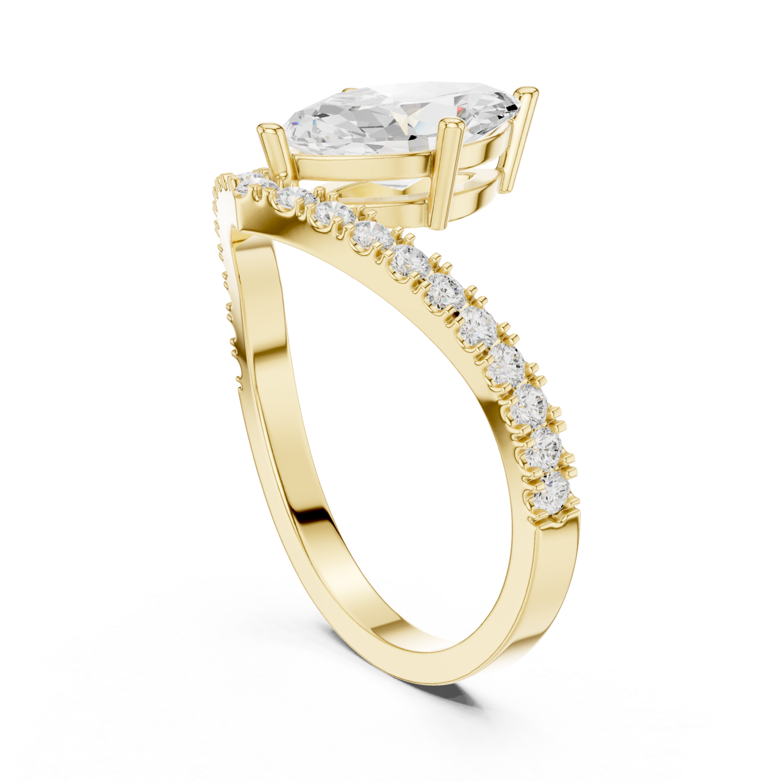  Gold Celestia Whisper Solitaire Ring Left View