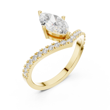 Gold Celestia Whisper Solitaire Ring Right View