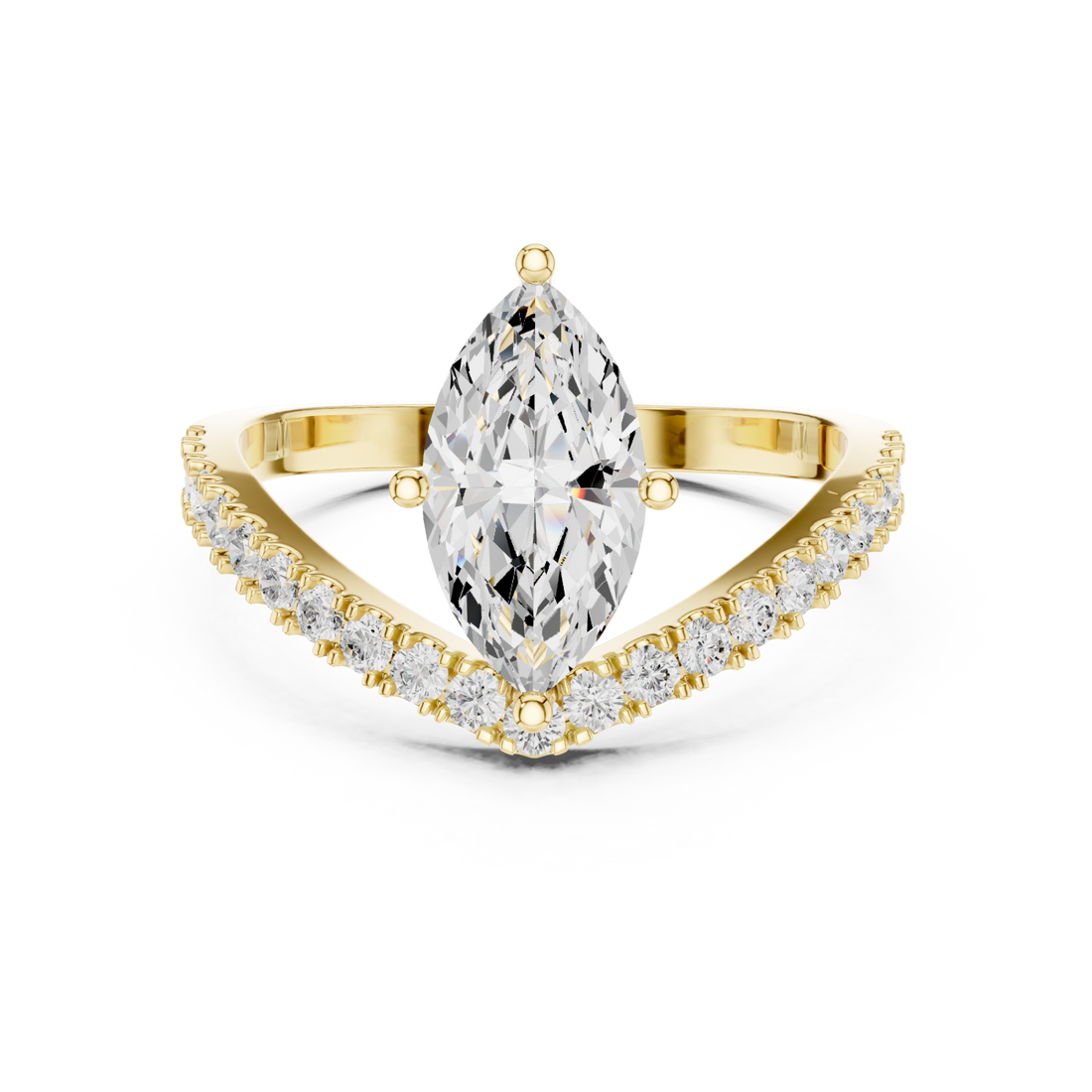 Gold Celestia Whisper Solitaire Ring Right View