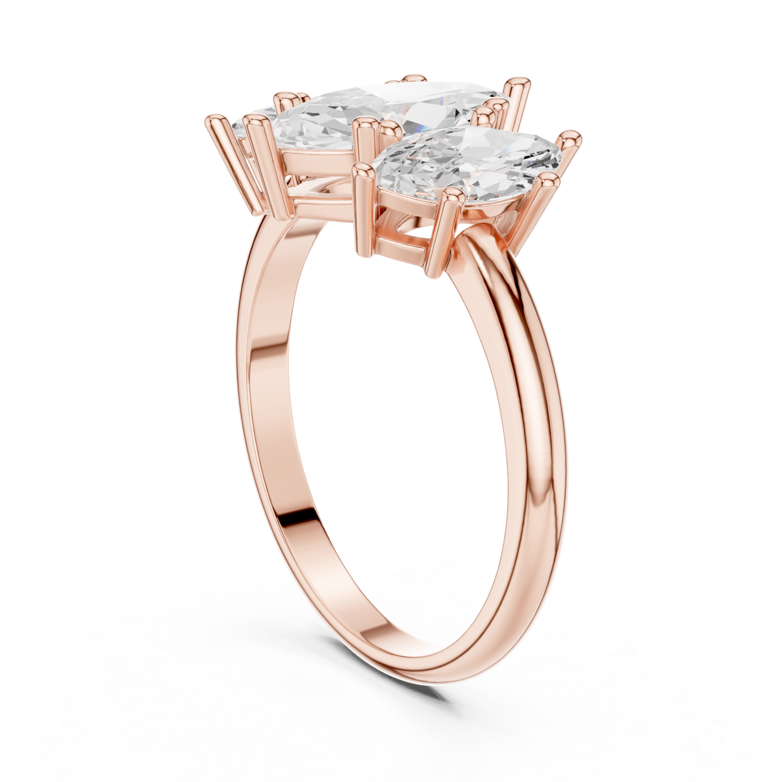  Rose Gold Marquise Mirage Modern Ring Left View