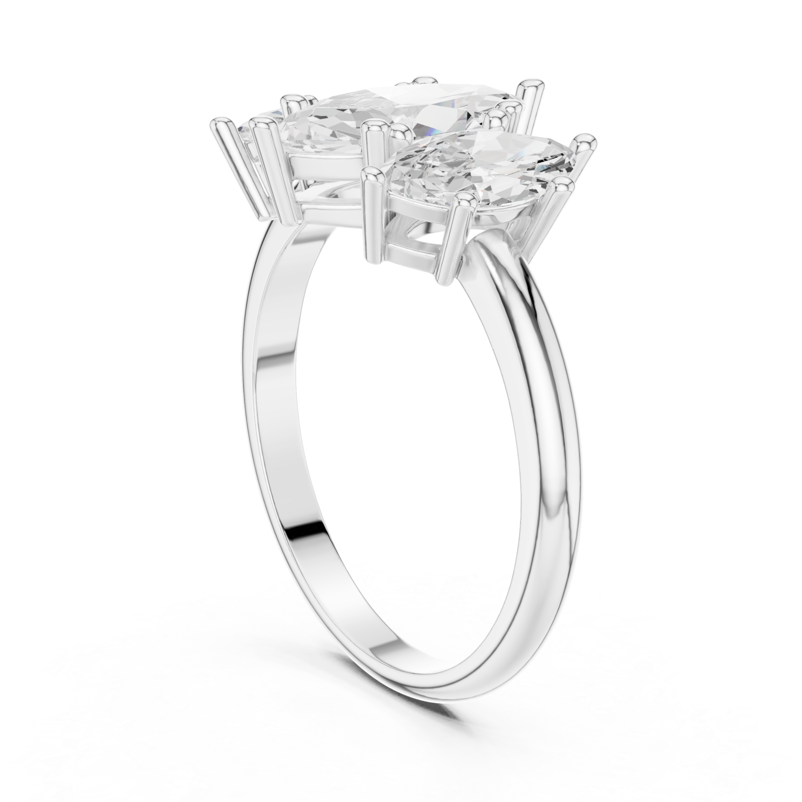 White Gold Marquise Mirage Modern Ring Left View
