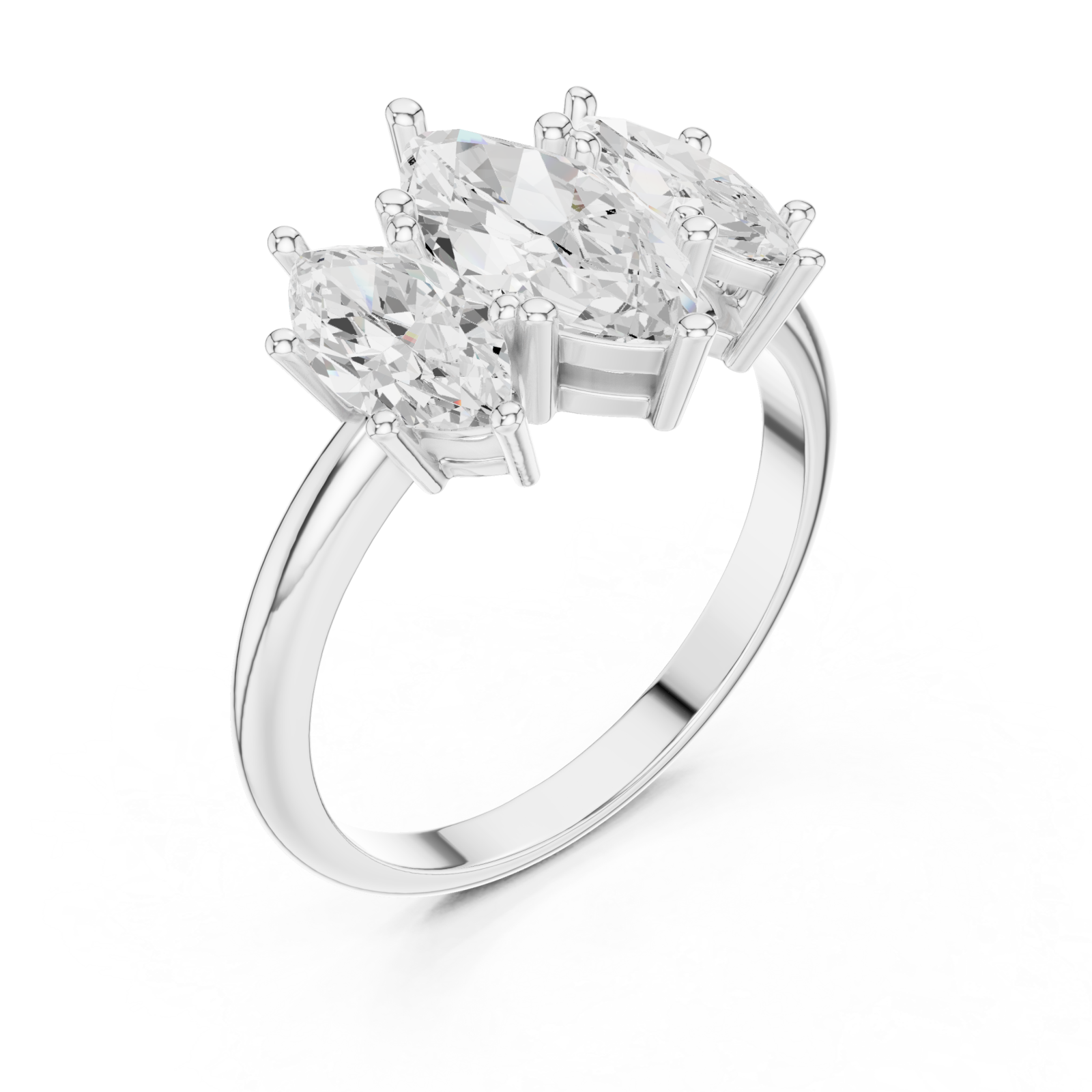  White Gold Marquise Mirage Modern Ring Right View