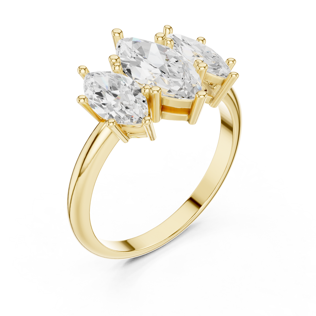 Gold Marquise Mirage Modern Ring Right View