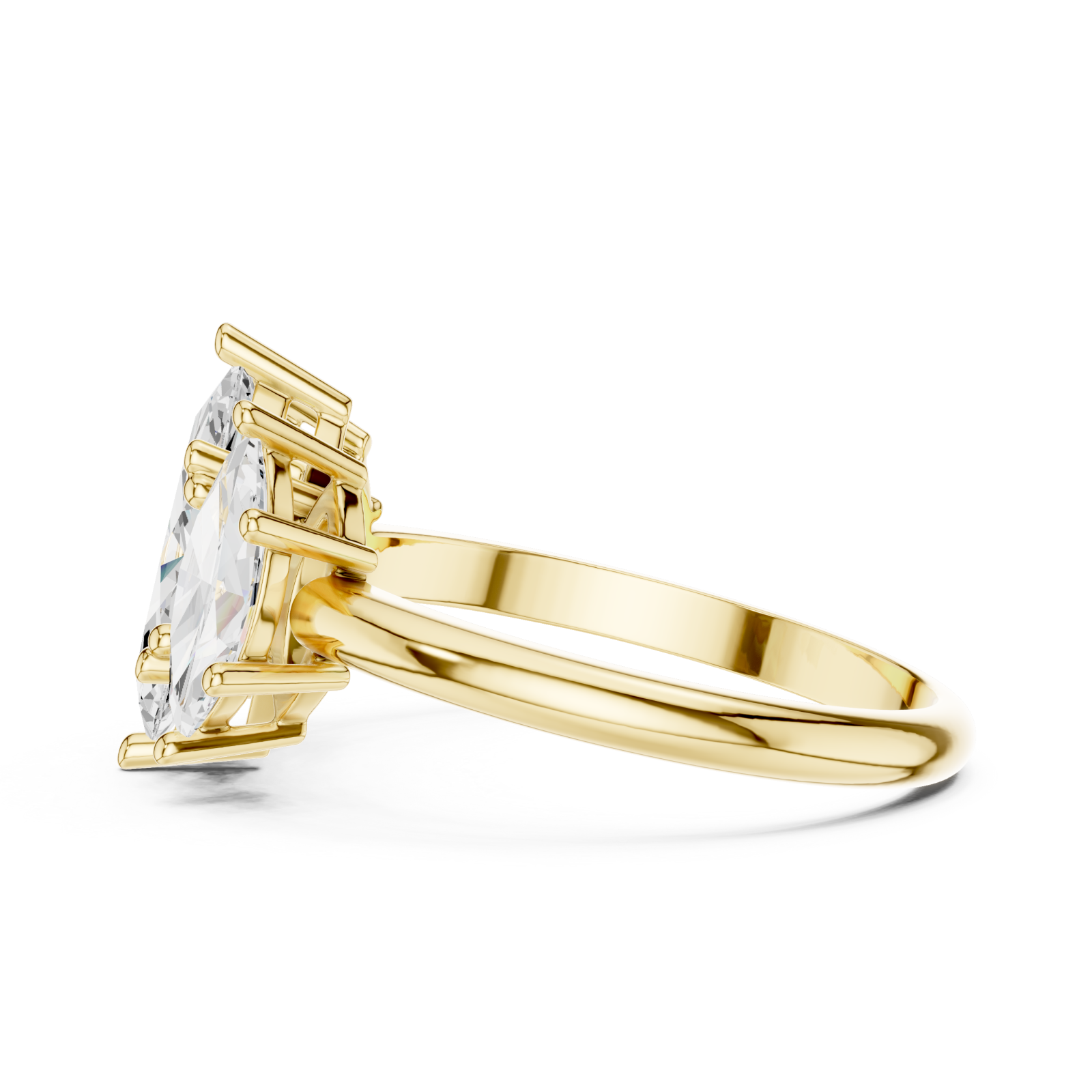  Gold Marquise Mirage Modern Ring Side View