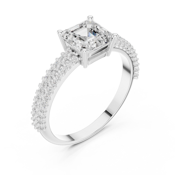  White Gold Classic Aura Pavé Band Engagement Ring Right View