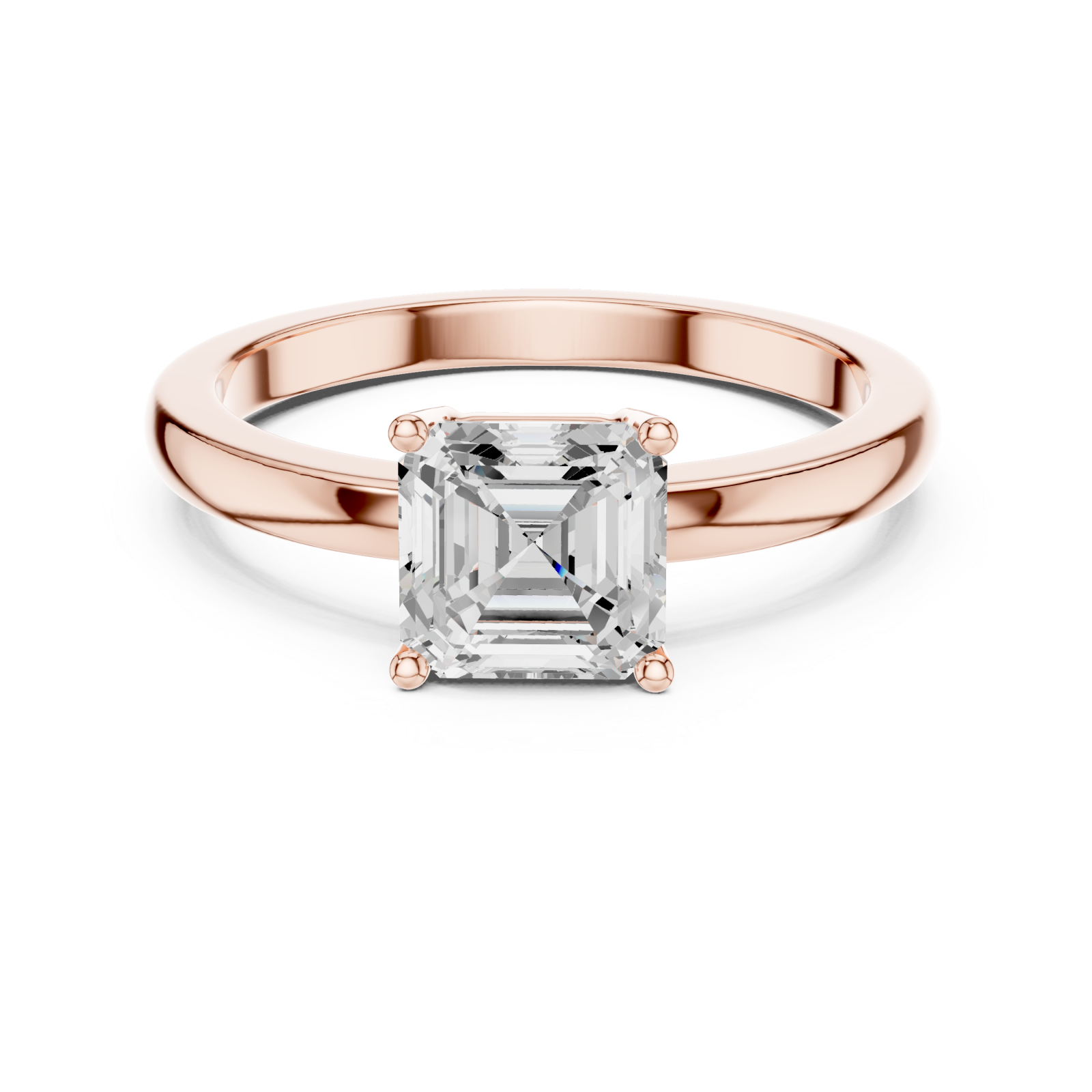  Rose Gold Enchanted Promise Solitaire Ring Front View