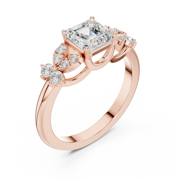  Rose Gold Celestial Halo Cascade Ring Right View