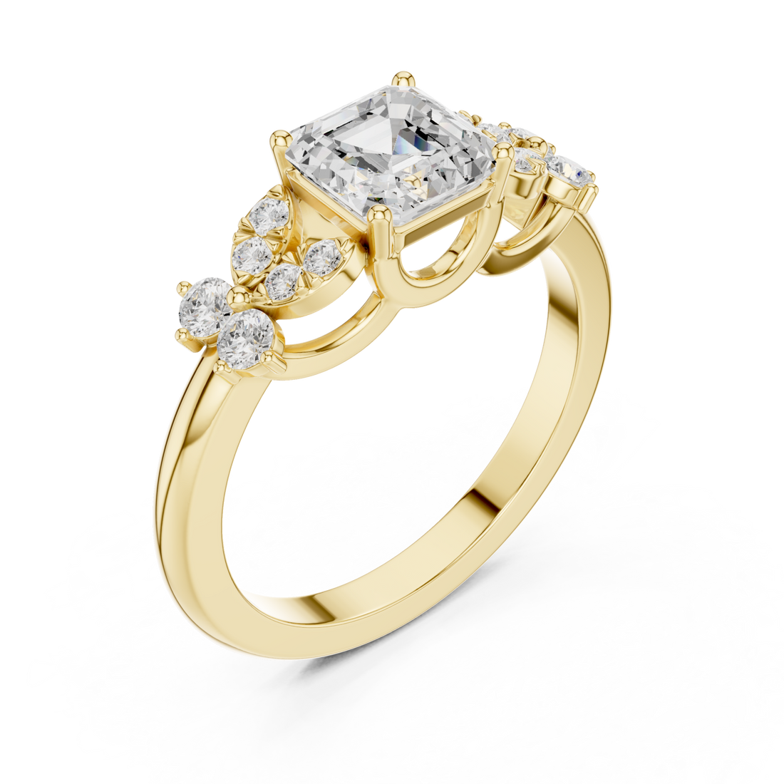 Gold Celestial Halo Cascade Ring Right View