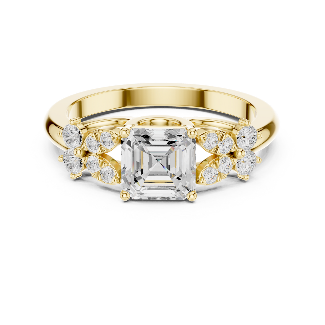 Gold Celestial Halo Cascade Ring Right View