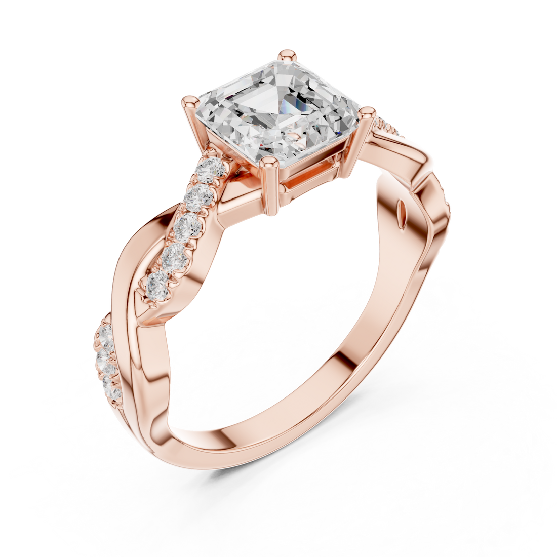  Rose Gold Classic Whisper Engagement Ring Right View