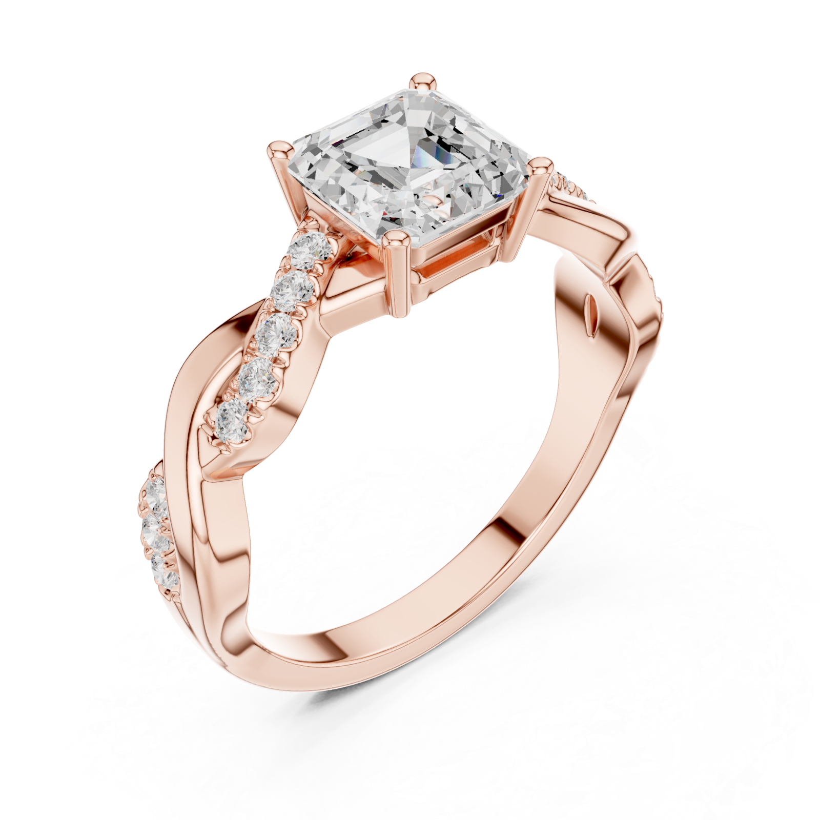  Rose Gold Classic Whisper Engagement Ring Right View