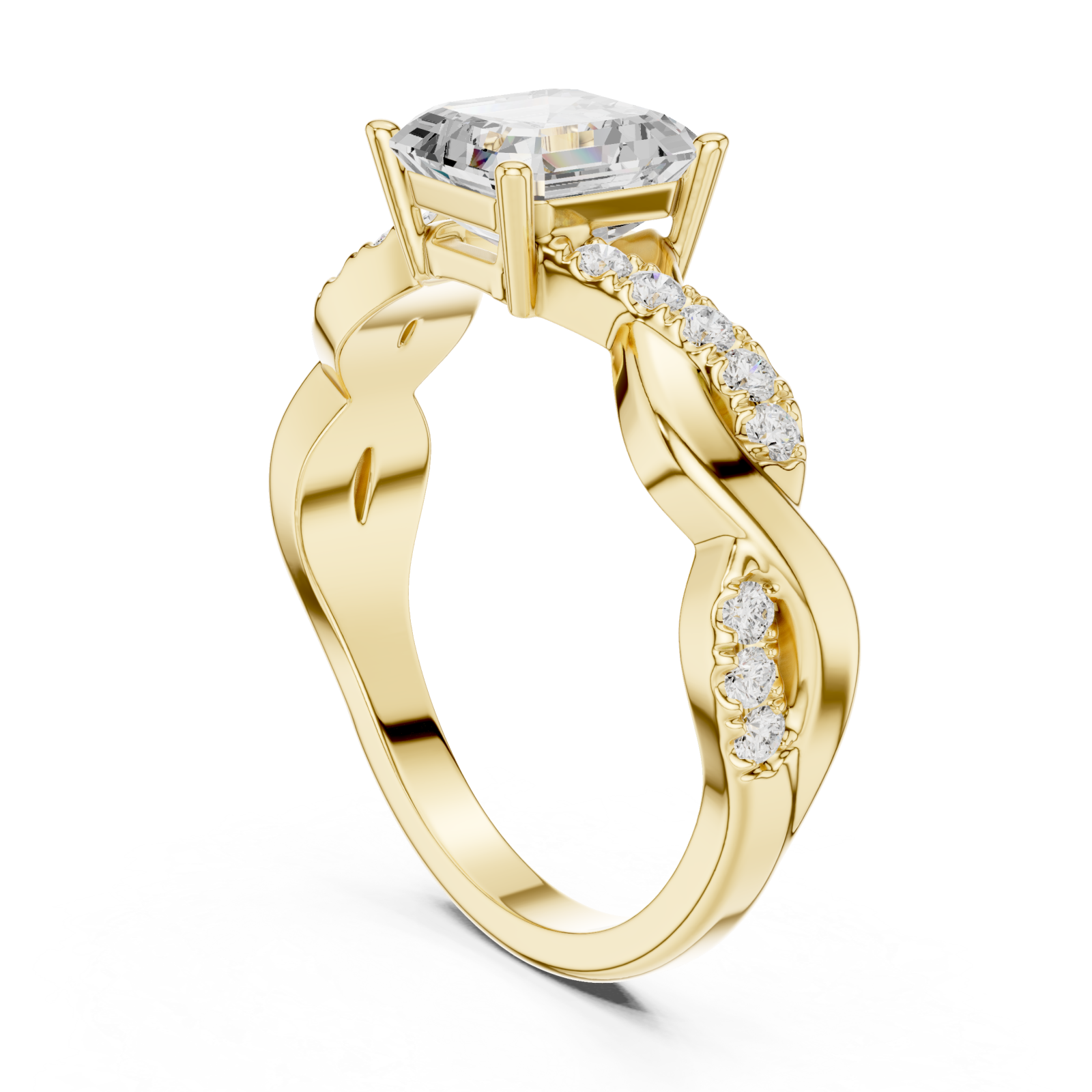  Gold Classic Whisper Engagement Ring Left View