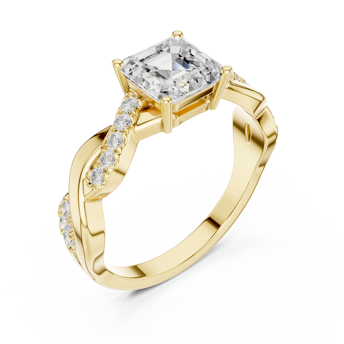 Gold Classic Whisper Engagement Ring Right View