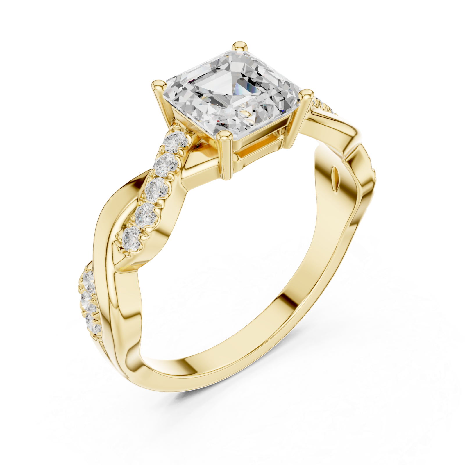 Gold Classic Whisper Engagement Ring Right View