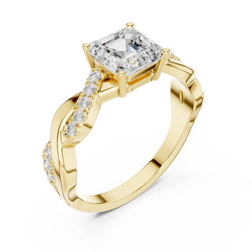 Gold Classic Whisper Engagement Ring Right View