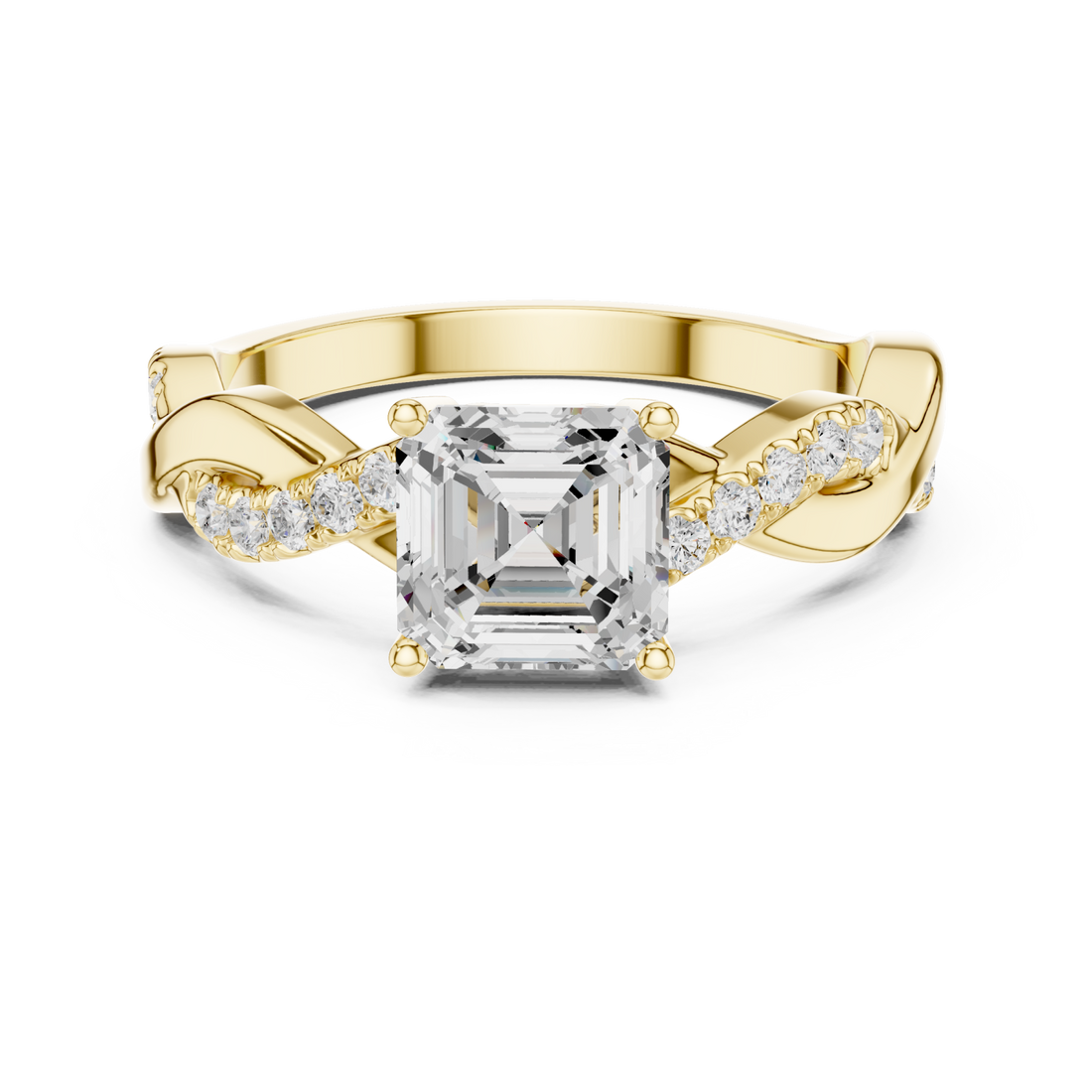 Gold Classic Whisper Engagement Ring Right View