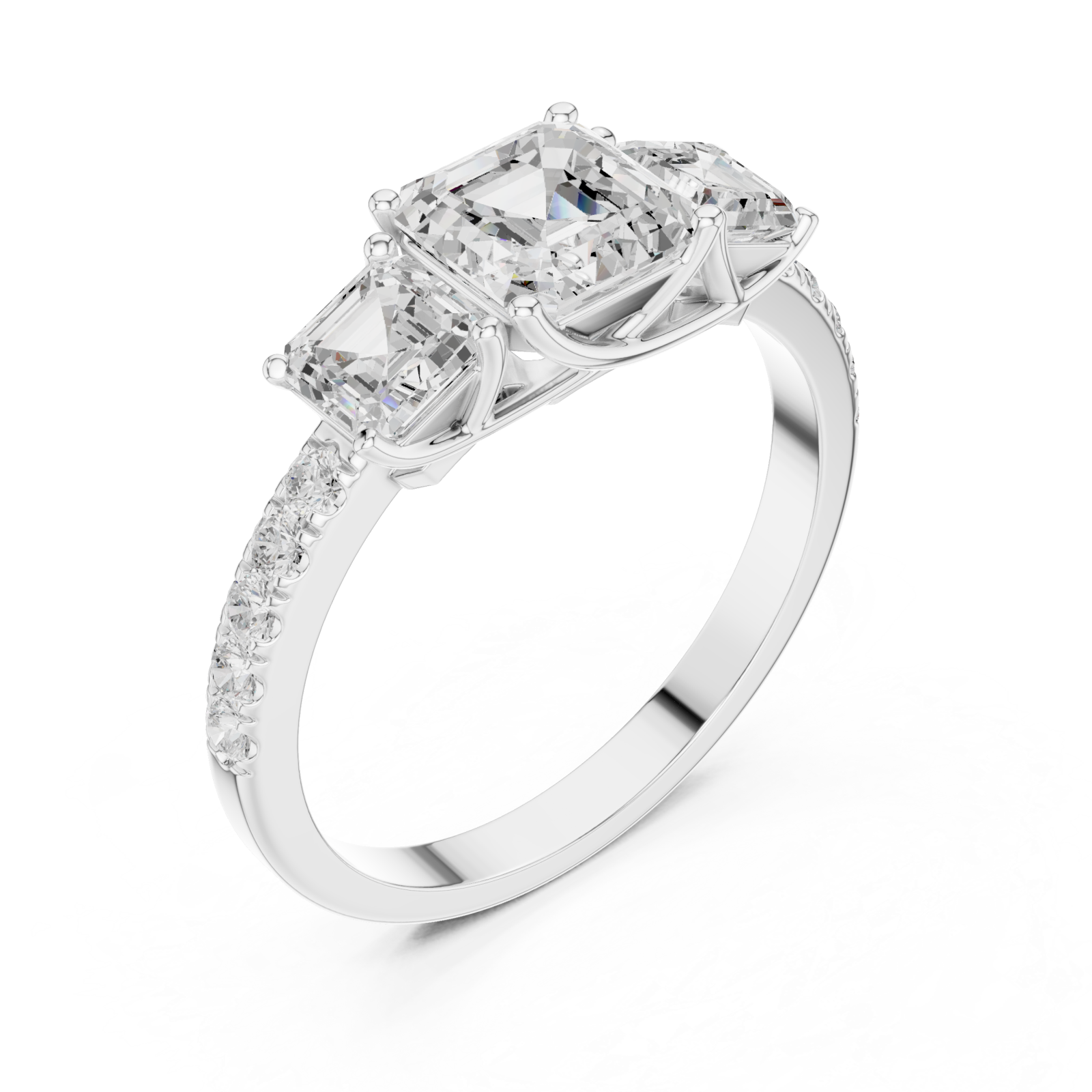  White Gold Trinity Radiance Embrace Ring Right View