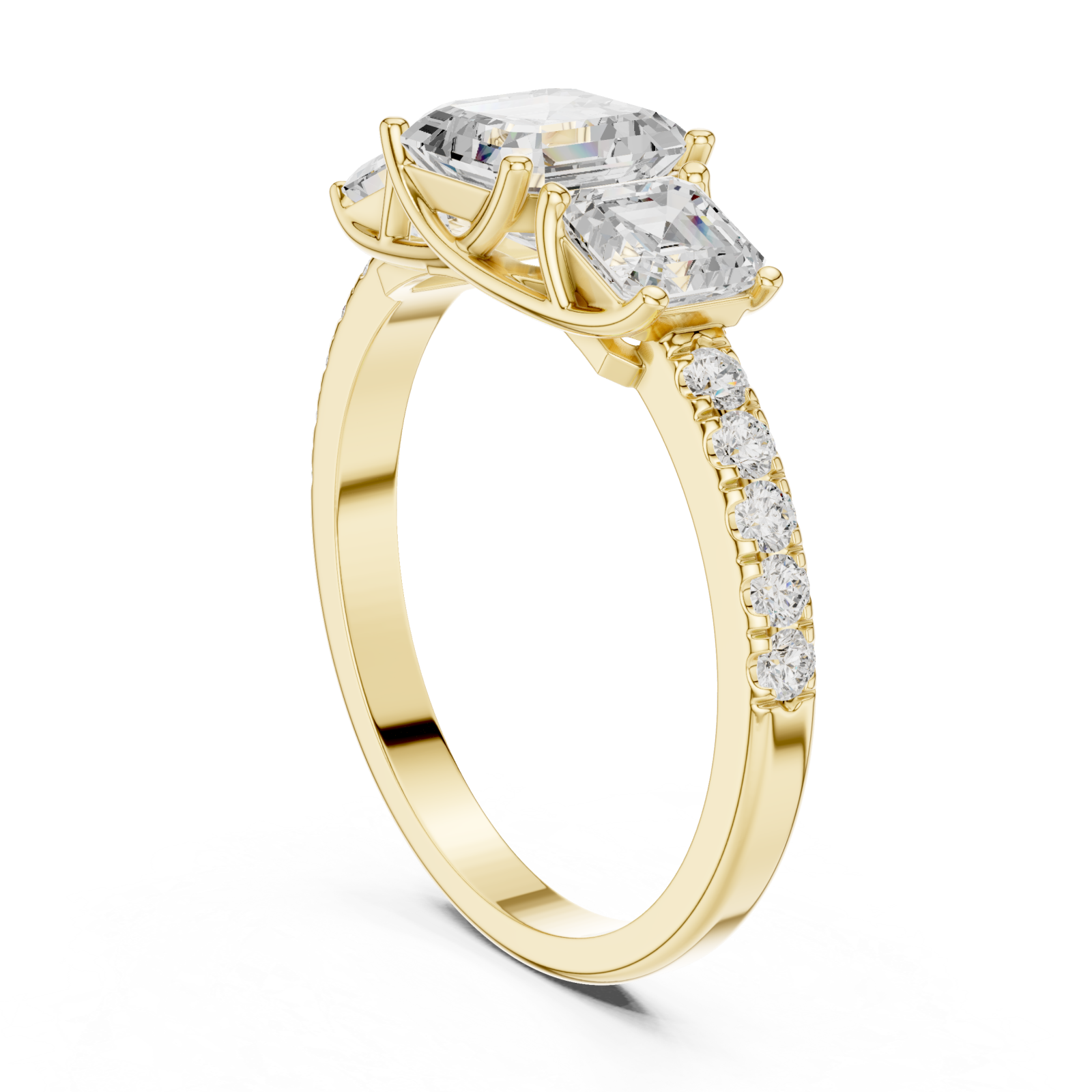  Gold Trinity Radiance Embrace Ring Left View
