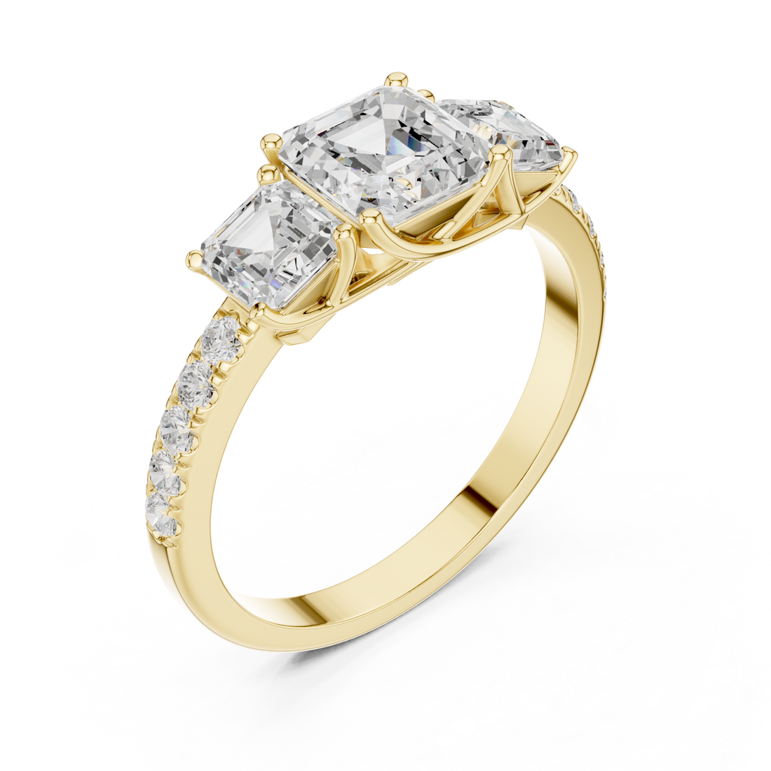 Gold Trinity Radiance Embrace Ring Right View