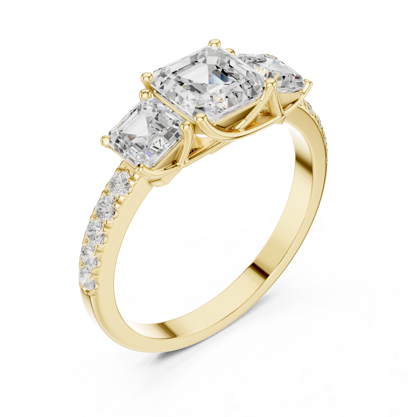 Gold Trinity Radiance Embrace Ring Right View