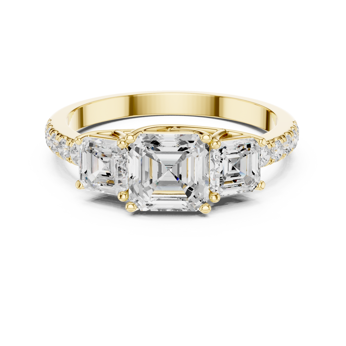 Gold Trinity Radiance Embrace Ring Right View