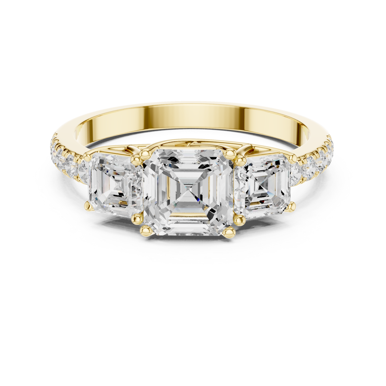  Gold Trinity Radiance Embrace Ring Front View