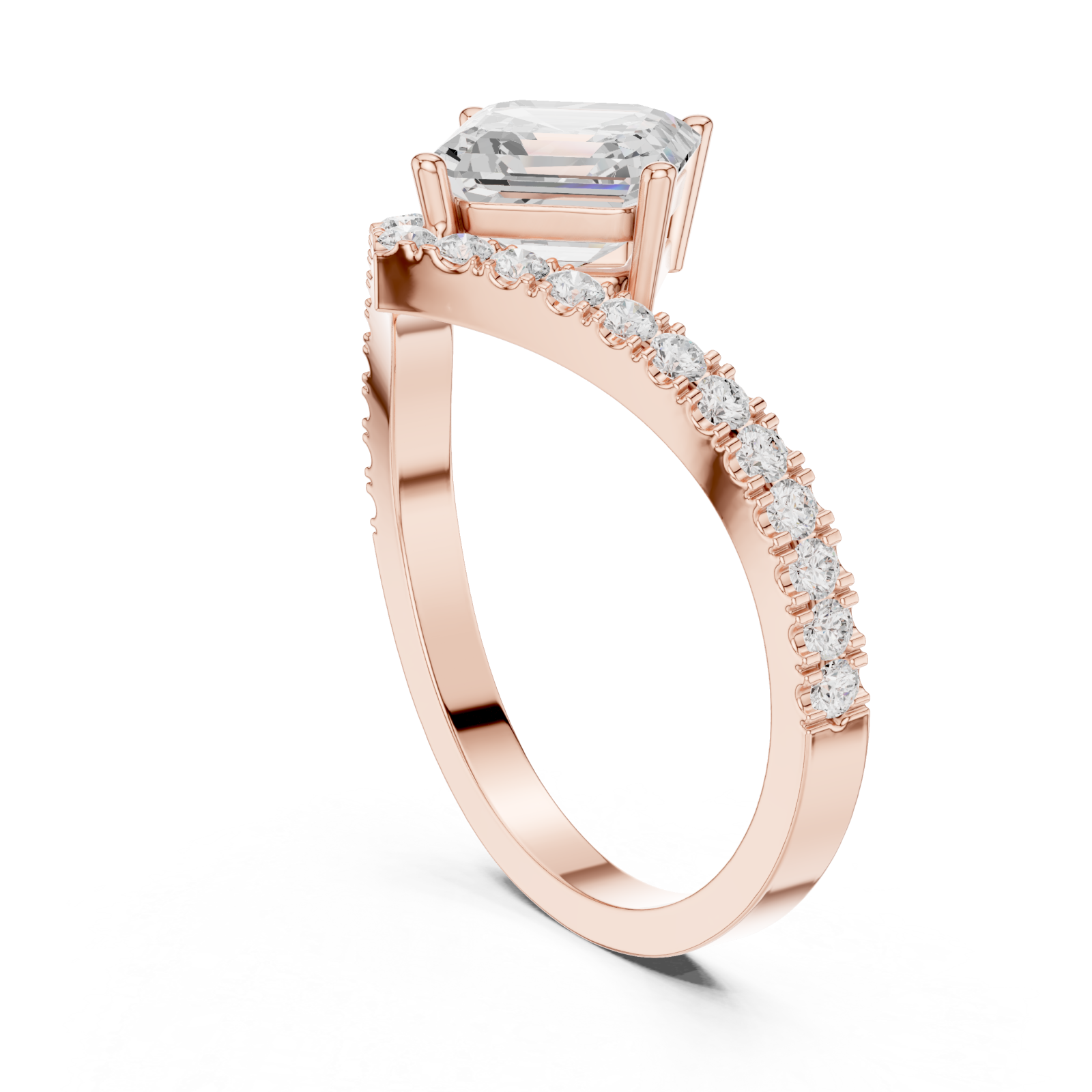  Rose Gold Celestial Allure Classic Ring Left View