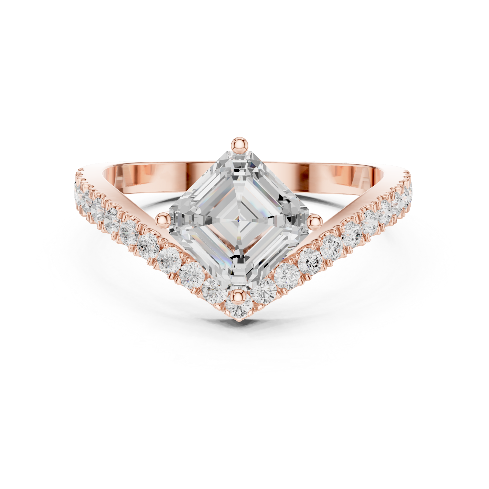  Rose Gold Celestial Allure Classic Ring Front View