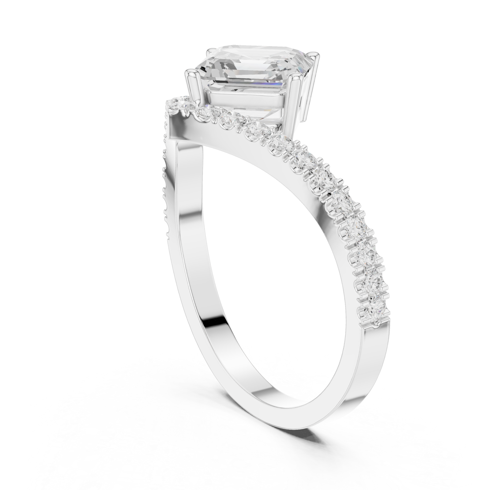  White Gold Celestial Allure Classic Ring Left View