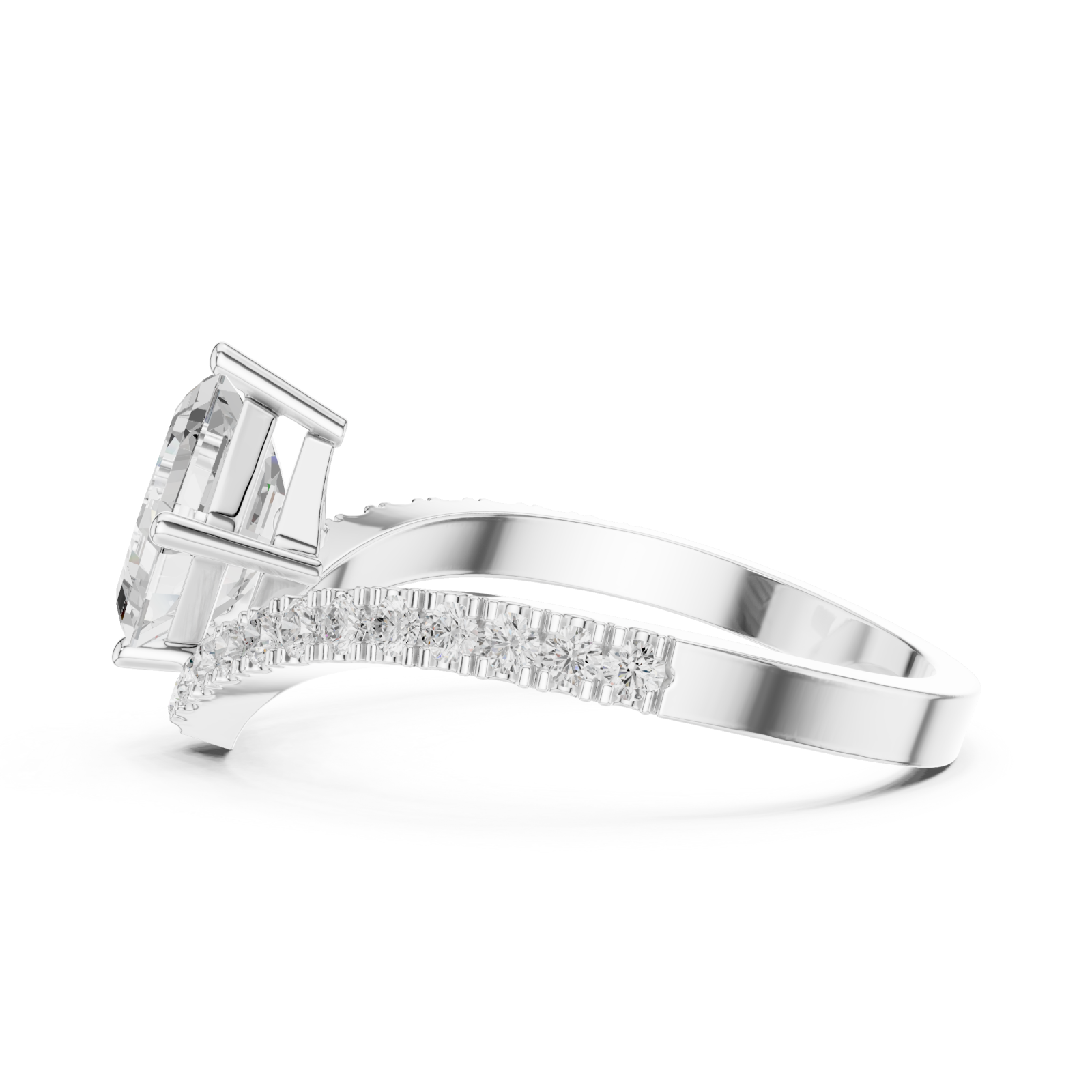  White Gold Celestial Allure Classic Ring Side View